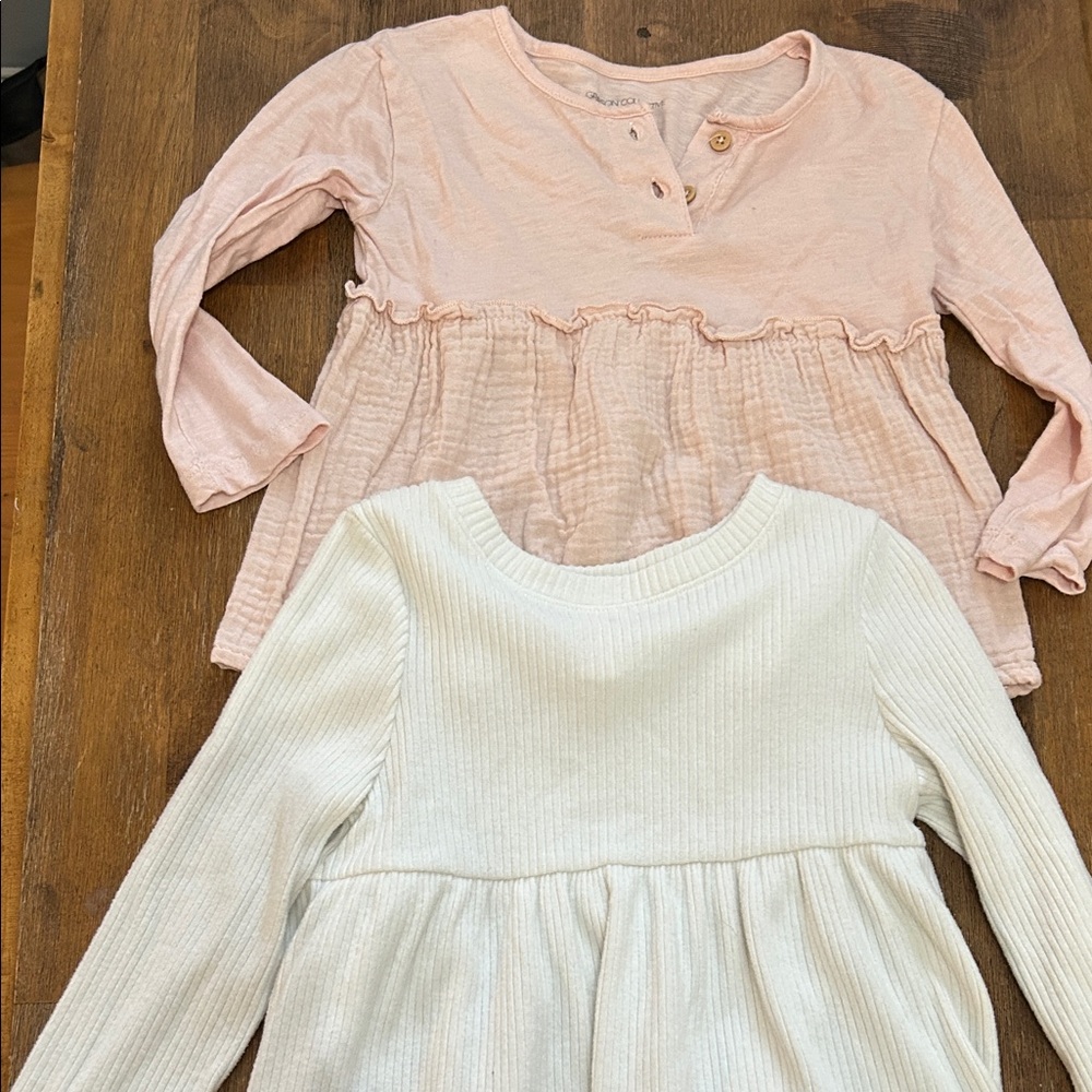 Cat & Jack Pink and White Long Sleeve Tees